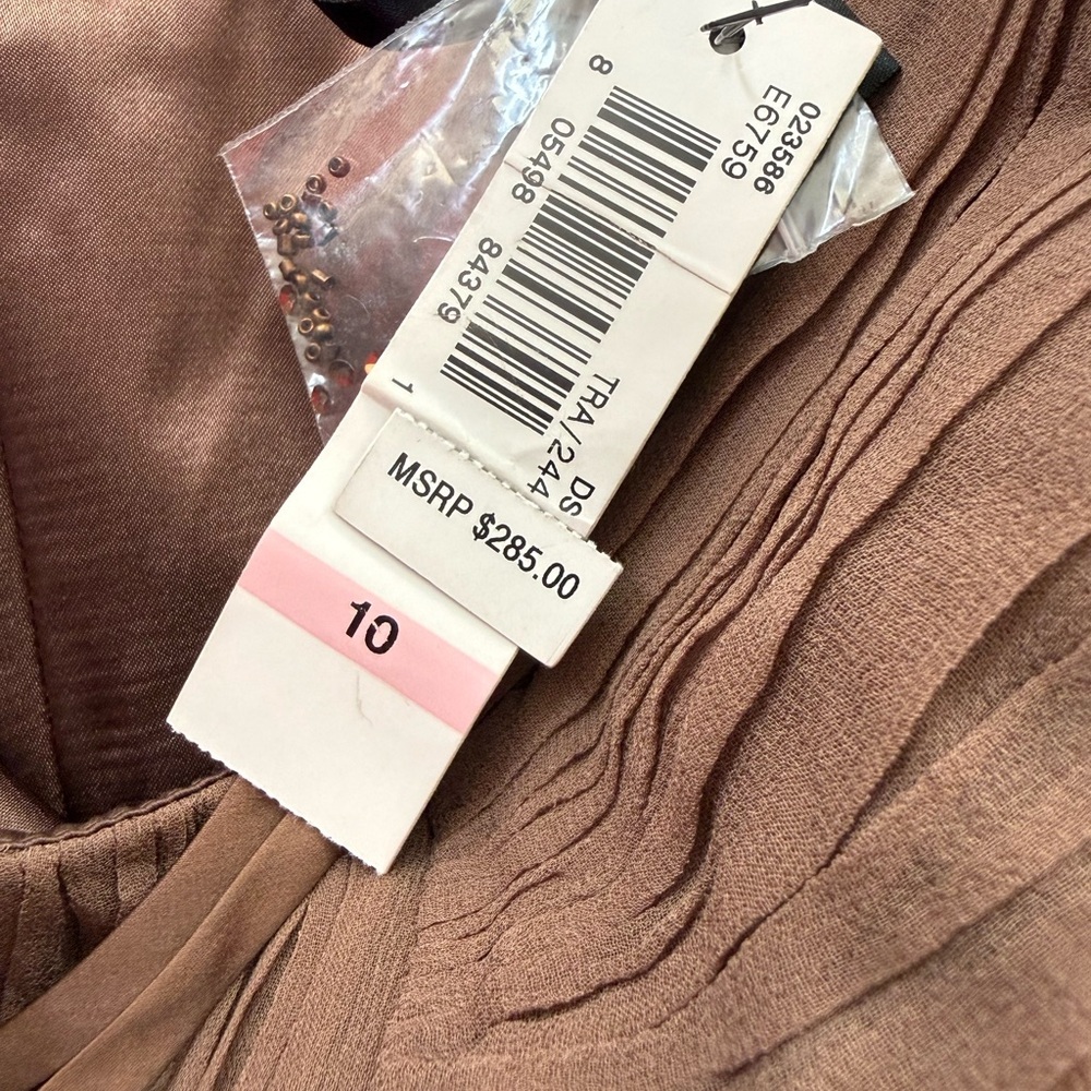 Laundry By Shelli Segal Silk Dress in Rich Brown - Picture 7 of 9